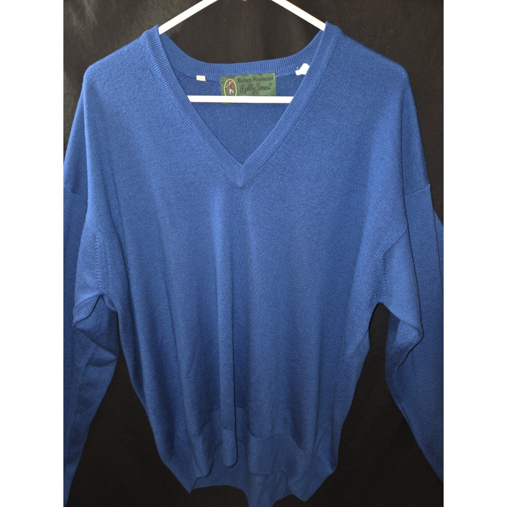 Hickey Freeman Bobby Jones Collection Sweater Vintage Jumper Mens‎ L Blue Wool